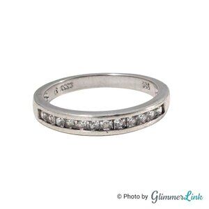 Esse CZ Crystal 925 Sterling Silver Band Ring Sz 8.25